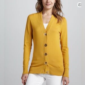 Tory Burch Simone Yellow Cardigan Sweater
